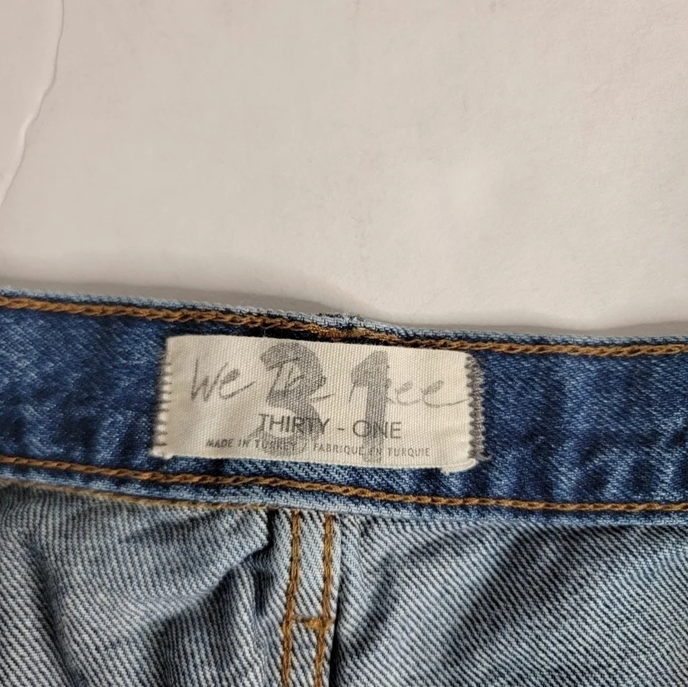 Free People Lasso Denim Shorts Sz 31 Cut-Off Distressed Button Fly